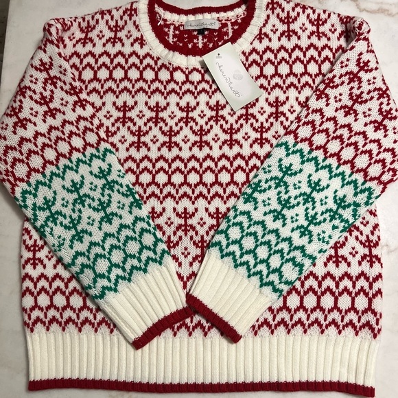 KEREN hart Sweaters - Karen Hart Red Green Holiday Crew Neck Knit Sweater New With Tags Women’s Size L